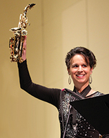 Lisa Marie Baratta Shows Off Her Tiny Soprano Sax